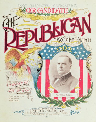 The Republican Two Step and March, song sheet dedicated to William McKinley by American School